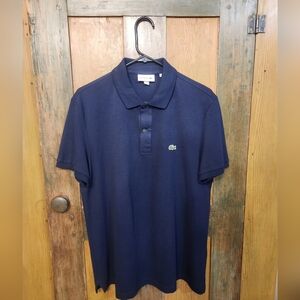 Lacoste Men’s Blue  Polo Shirt Size Large Classic Fit Cotton Short Sleeve